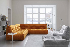 Стильный диван ДеФранс для загородного дома, яркий бескаркасный диван аналогичной форма, доставка по России